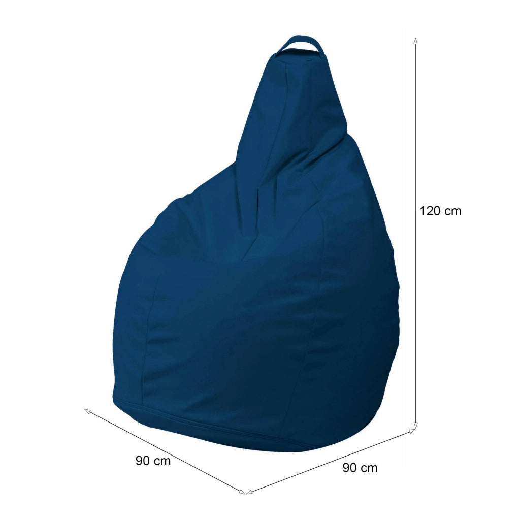 Pouf Aunter, Poltrona multiuso, Poltroncina sacco, Pouf poggiapiedi, Made in Italy, 90x90 h120 cm, Blu