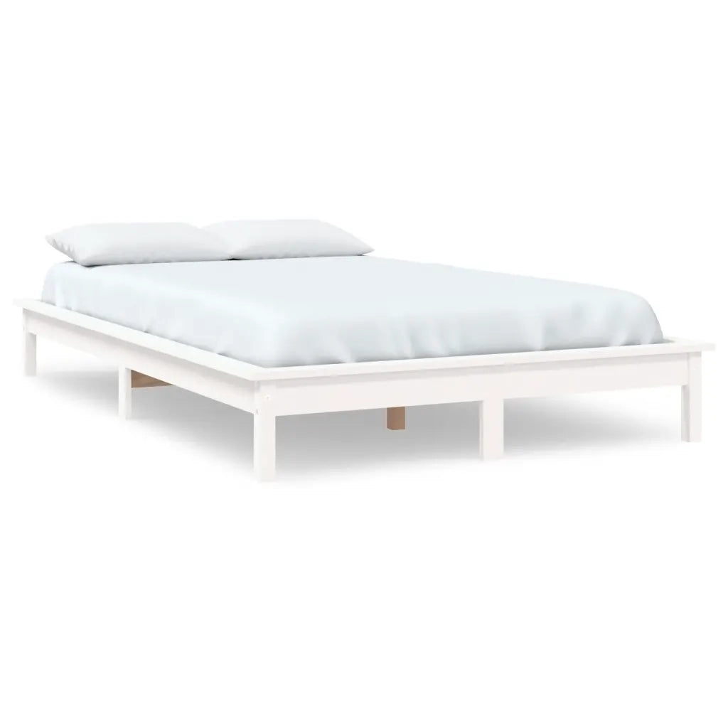 Giroletto-Struttura Letto Bianco 120x200 cm in Legno Massello di Pino