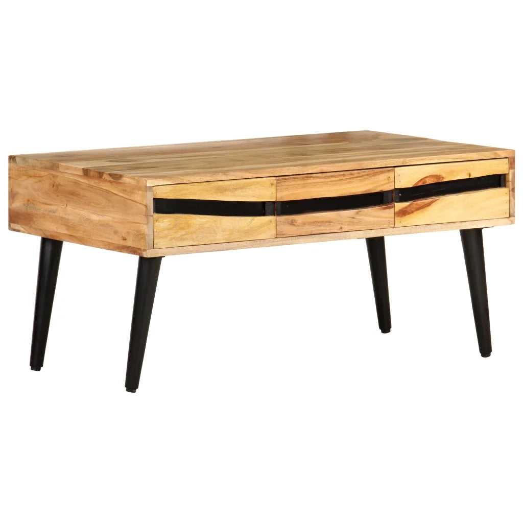 Tavolino da Salotto 88x50x42 cm in Legno Massello di Acacia 322676