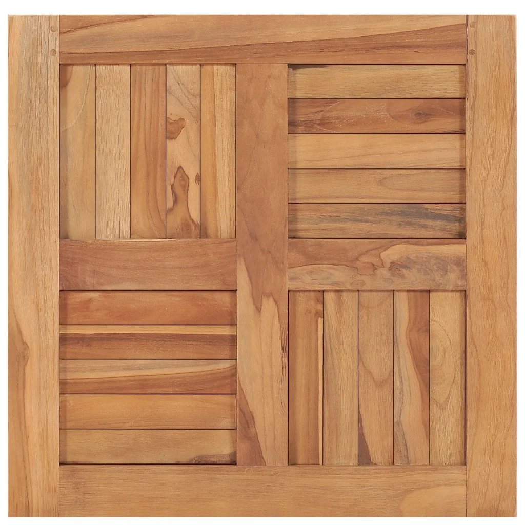 Piano del Tavolo in Legno Massello di Teak 60x60x2,5 cm 48988