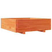 Fioriera rialzata per piante fiori terrazza giardino finitura a cera 80 x 80 x 26,5 cm legno di pino massiccio marrone 02_0038500
