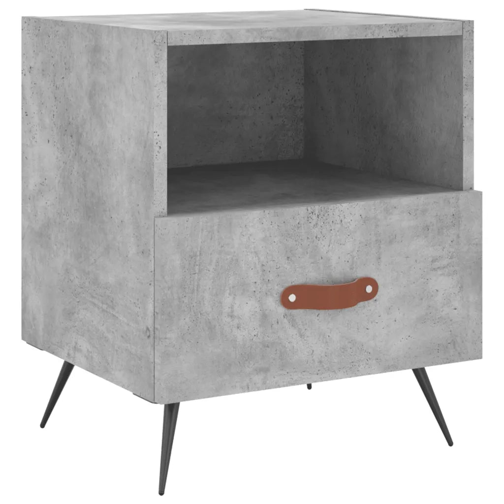 Comodini 2 pz-Set di 2 Tavolino da notte Grigio Cemento 40x35x47,5 cm in Legno Multistrato 207702