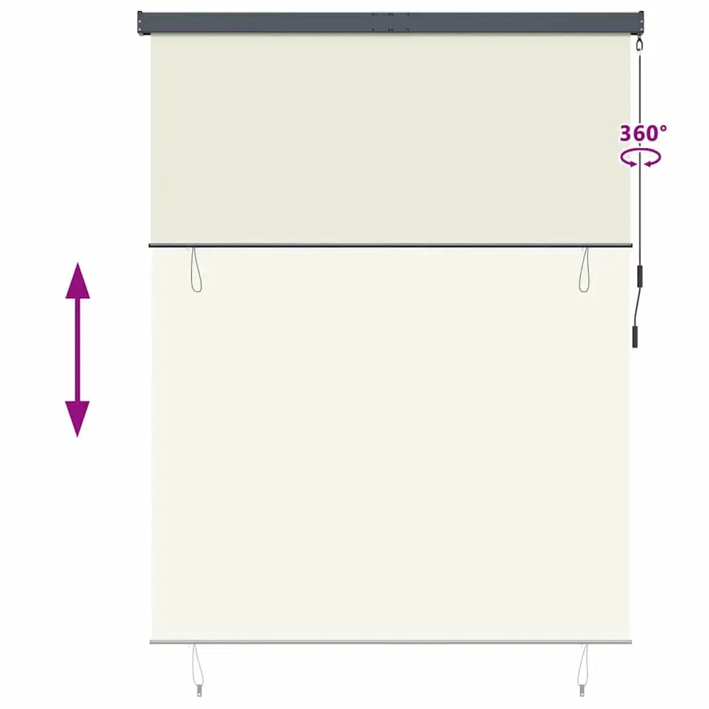vidaXL Tenda a Rullo Esterna Striped Crema 200 x 250 cm Tessuto