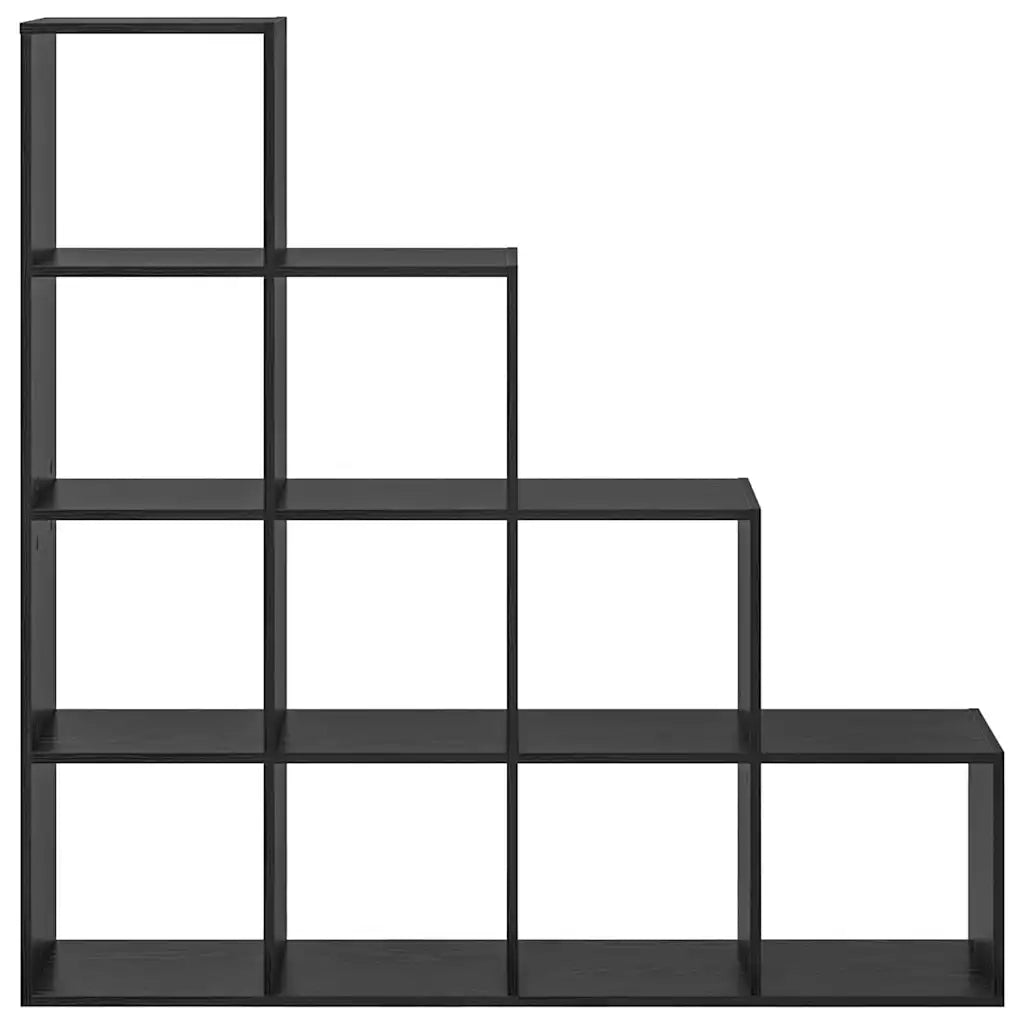 Libreria divisoria-Scaffale per Libri-Mobile di Stoccaggio Rovere Nero 131,5 x 29 x 131,5 cm