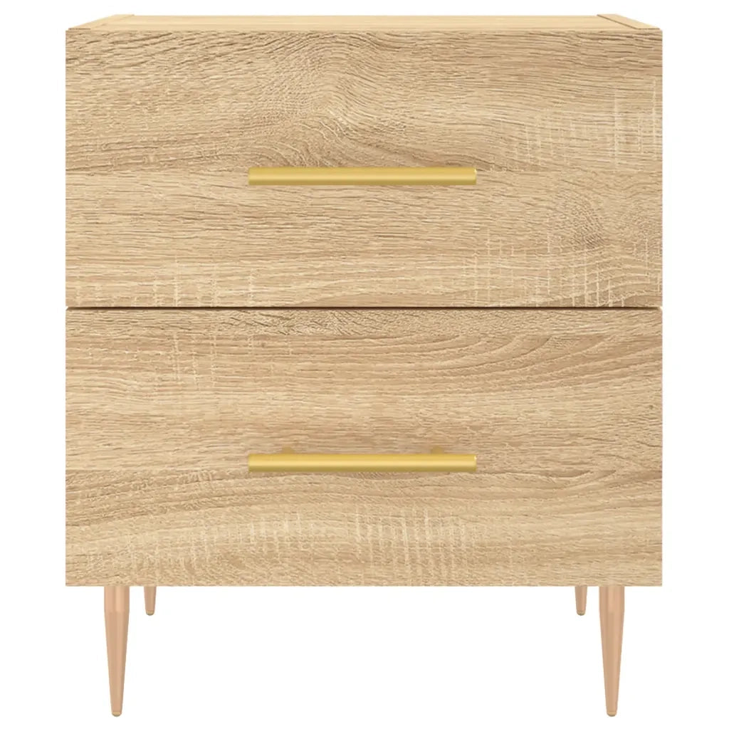 Set di 2 Comodini | Armadio da Notte | Mobiletto da notte Rovere Sonoma 40x35x47,5 cm in Legno Multistrato