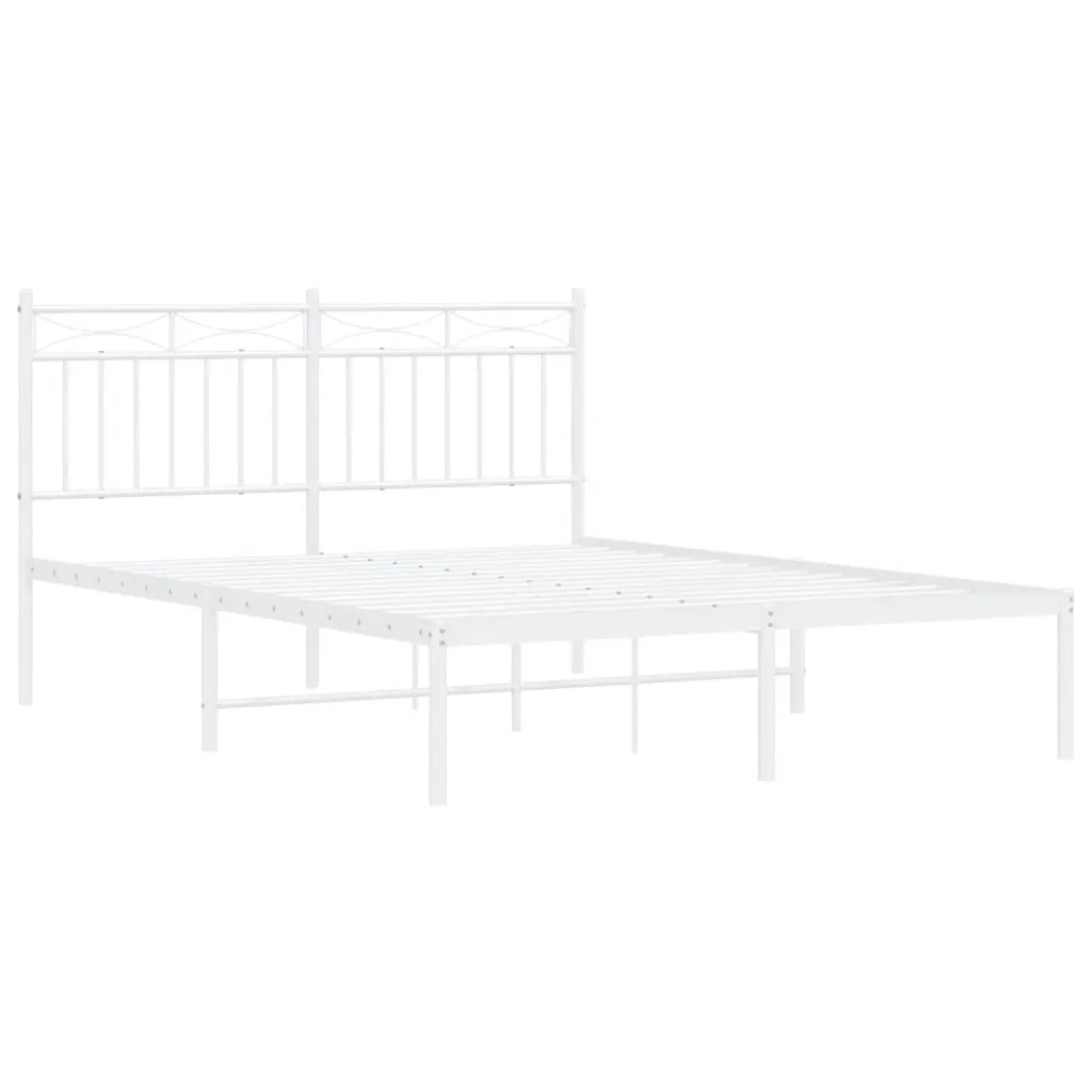 Giroletto con Testiera Metallo Bianco 140x200 cm 373741