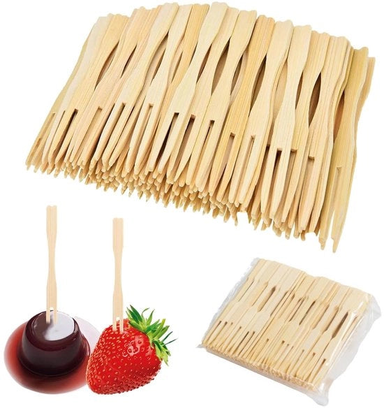 200 pezzi di forchette in legno per patatine e snack
