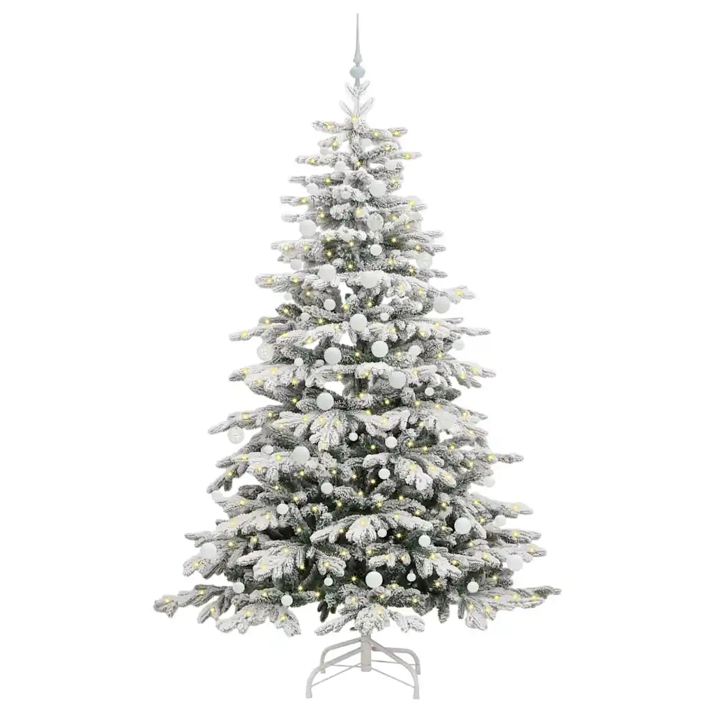 Albero di Natale | Decorazioni natalizie Artificiale con Rami Pieghevoli Bianco 210 cm