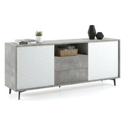 Madia Azis, Credenza 3 Ripiani Made in Italy, 184x45x77h cm Bianco