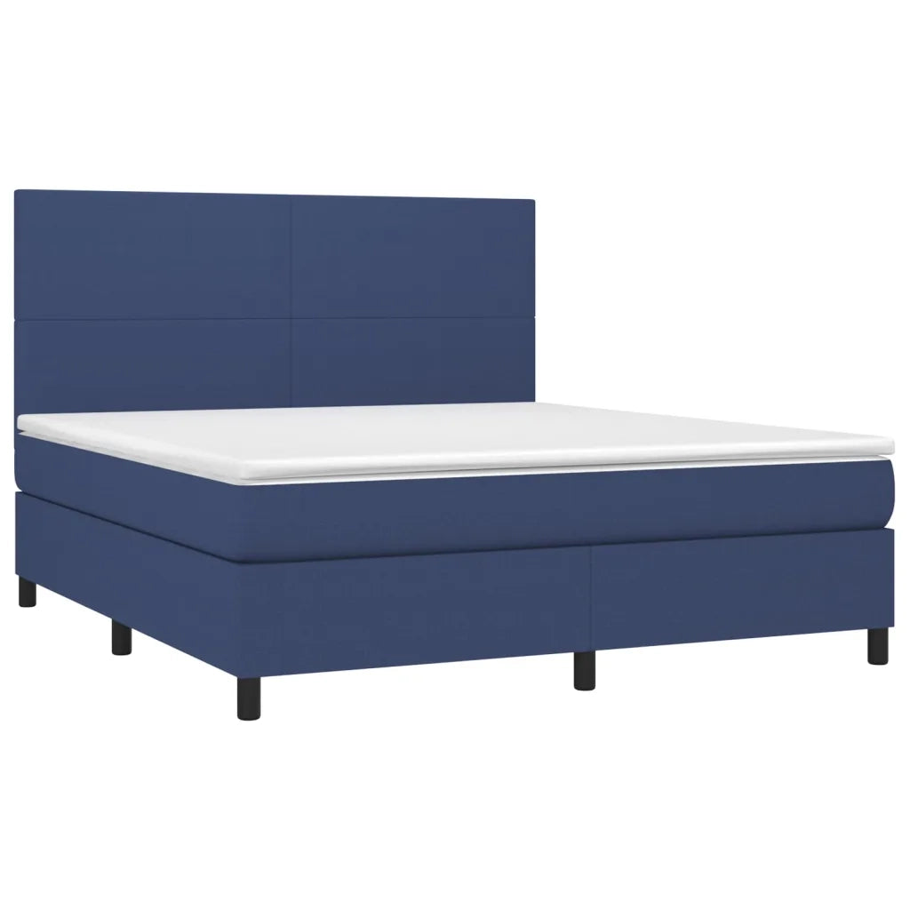 Letto a Molle con Materasso e LED Blu 180x200 cm in Tessuto 3134739