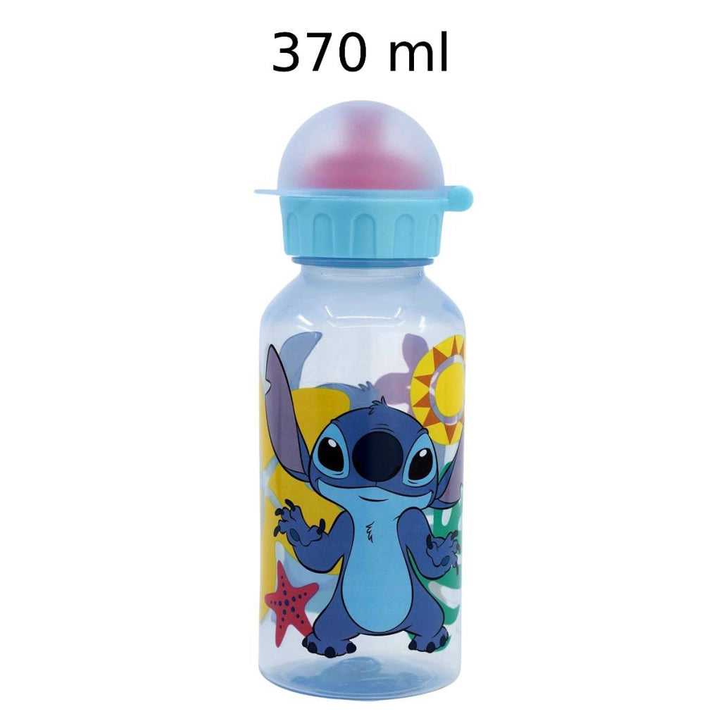Borraccia 370ml per Bambini Tappo Sportivo a Motivo Stitch Blu Disney