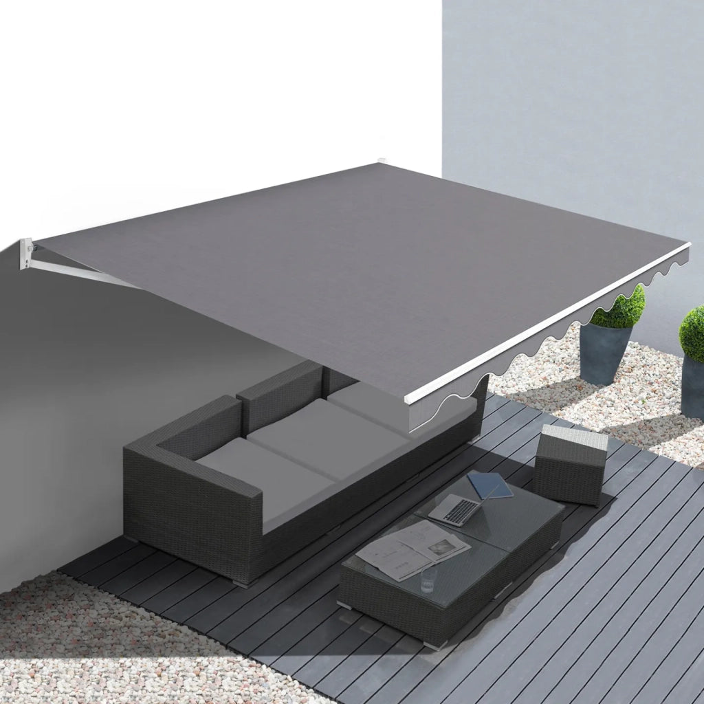 IDMarket - Tenda manuale 3.80x3 M grigio antracite