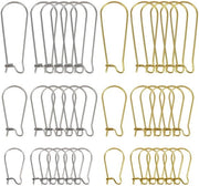 Orecchini a pendente in acciaio inossidabile - 60 pezzi - Anelli per orecchini dorati/argentati - 20/25/30 mm - Maniglia di sicurezza - Accessori per gioielli