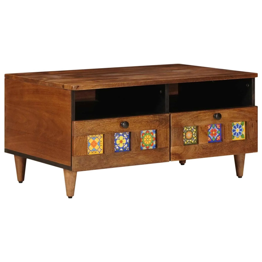 Mobile TV-Credenza per TV Noce 70 x 33 x 46 cm Legno di mango massello