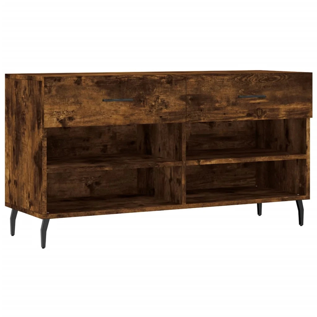 Panca portascarpe/stivali cassettiera scaffale mobiletto portaoggetti per ingresso 102 x 35 x 55 cm legno ingegnerizzato marrone 02_0022915