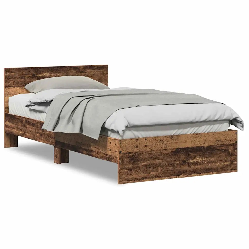 vidaXL Struttura letto con testata Legno vecchio 100 x 200 cm