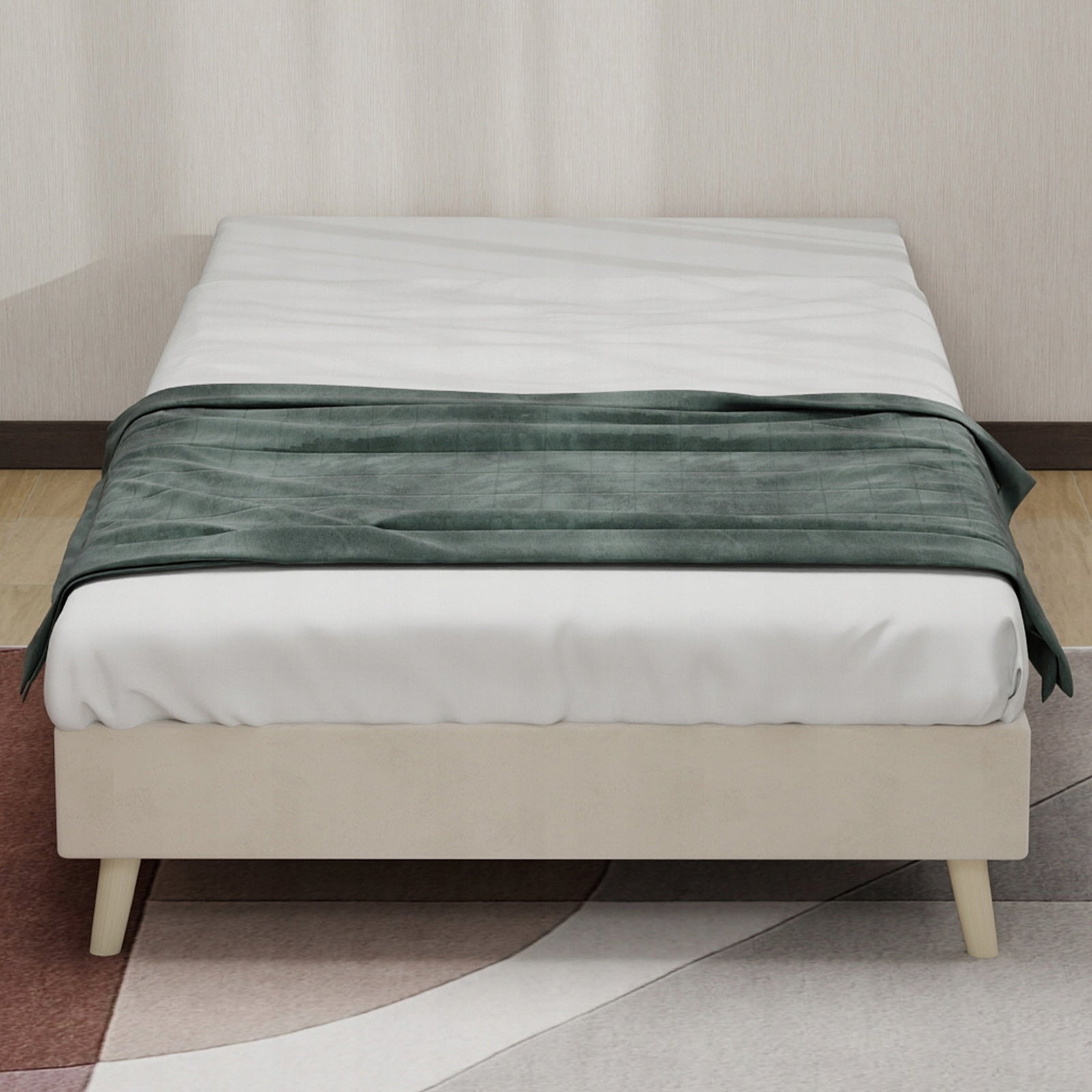 Letto singolo 90x200 - Xylo - Beige velluto olandese