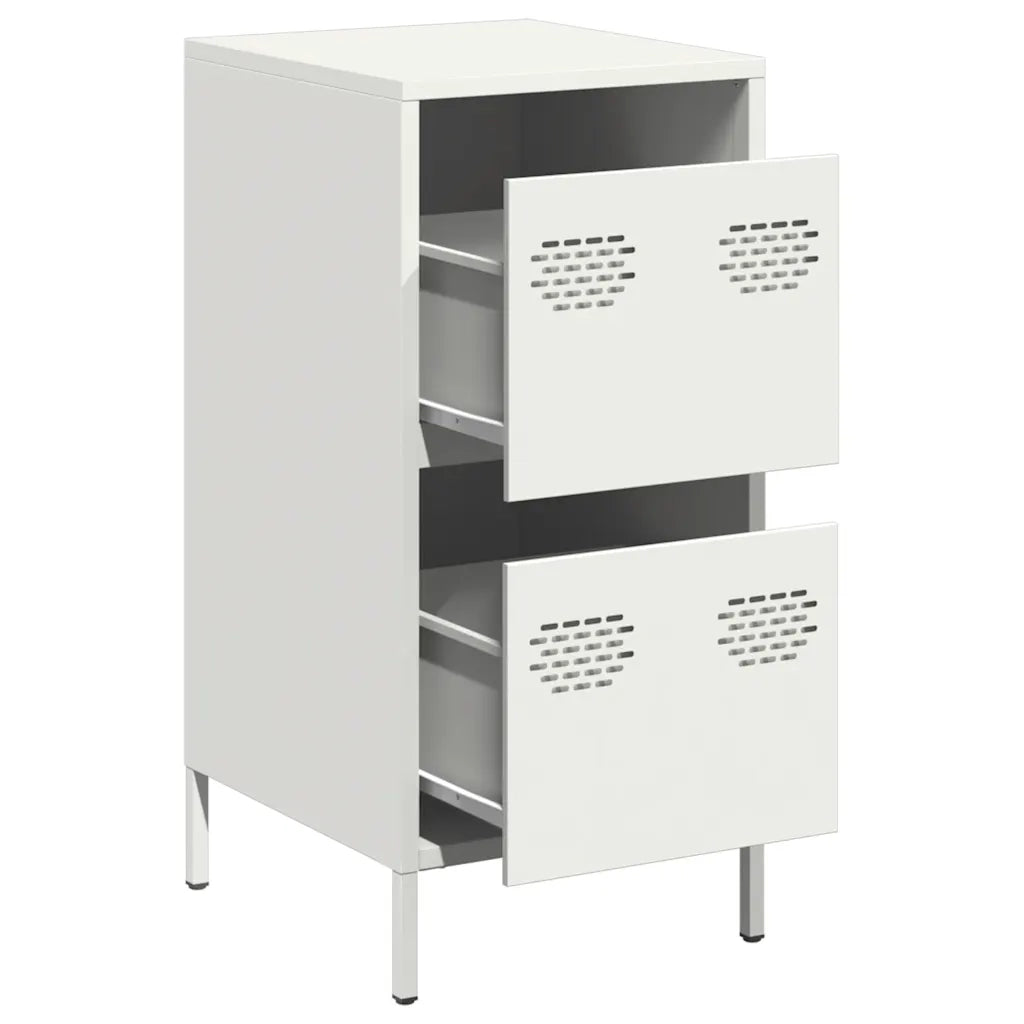 Credenza Bianca 35x39x73,5 cm in Acciaio Laminato a Freddo