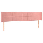 Testiera | Testata ad Orecchio Rosa 203x16x78/88 cm in Velluto