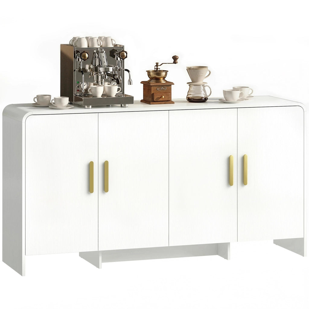 Mobile TV con 4 ante a chiusura morbida e 4 ripiani ¨C Xylo ¨C 152x40x80 cm bianco