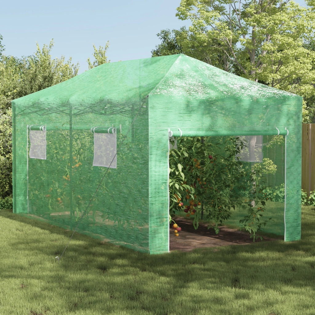 Serra con ingresso e struttura pop-up Verde 580x290x315 cm Acciaio