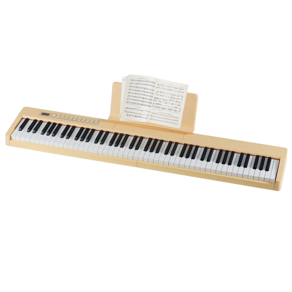 Tastiera elettrica portatile a grandezza naturale con MIDI pedale sustain, Tastiera per pianoforte a 88 tasti Marrone-Tastiere elettriche