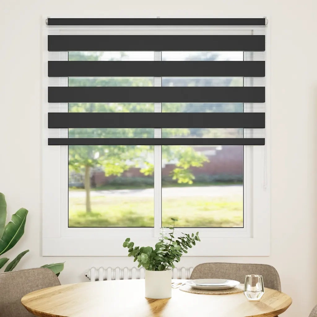 Tenda a Rullo Zebra Nero Larghezza Tessuto 130,9 cm Poliestere 4014216