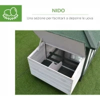 Pollaio da Giardino Prefabbricato in Legno 196x76x97cm, Bianco e Verde
