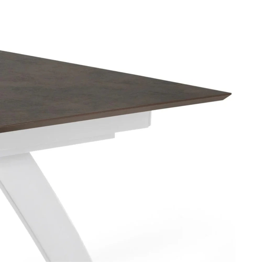 Tavolo da pranzo allungabile in HPL ruggine Grayson 170-270x90 cm fino a 12 posti Made in Italy | Duzzle