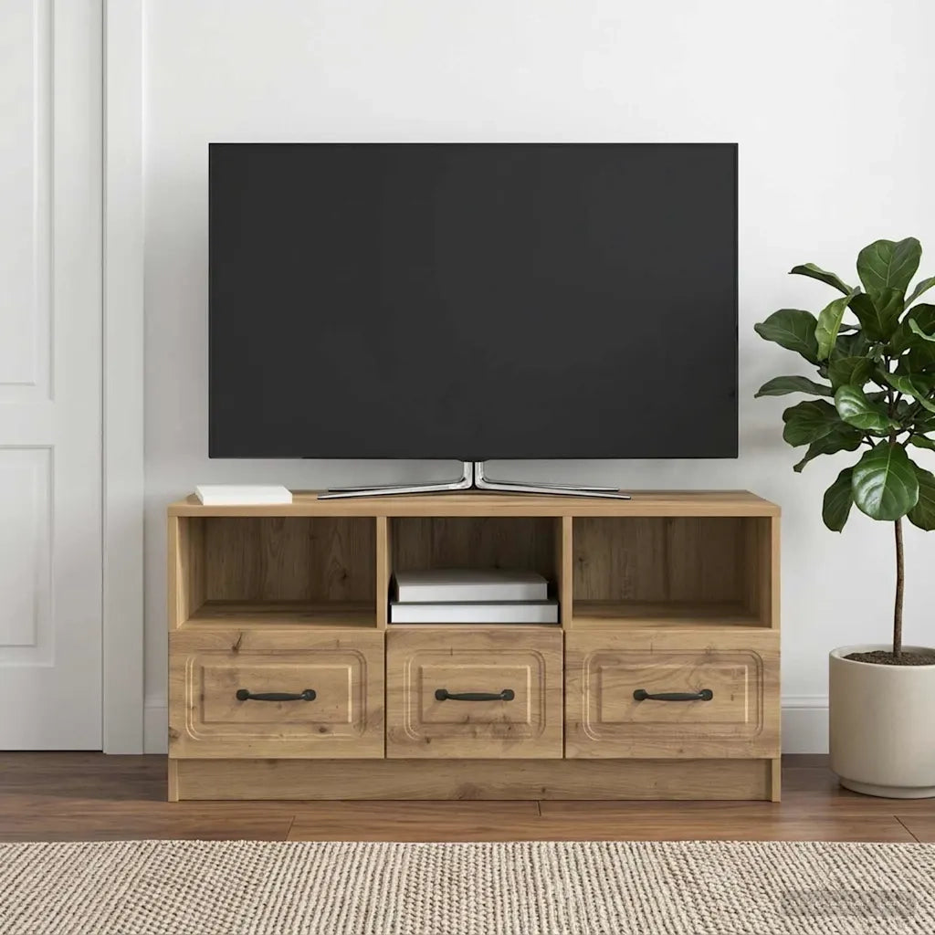 Mobile TV con cassetto Rovere Artigianale 102 x 34,5 x 47 cm 895834