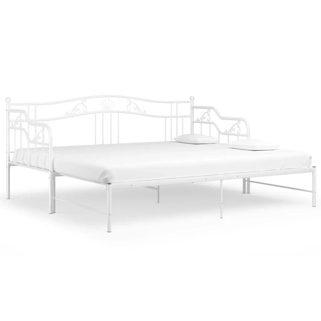 Telaio Divano Letto Estraibile Bianco in Metallo 90x200 cm 324765