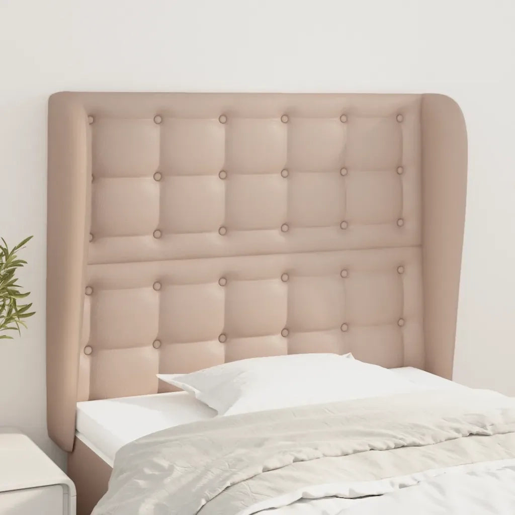 Testiera ad Orecchio-Testata con Orecchie Cappuccino 103x23x118/128 cm in Similpelle 224627
