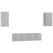 Set di mobili da 4 pezzi tra cui armadio credenza mobile TV televisore per soggiorno camera da letto salotto legno ingegnerizzato grigio 02_0024705