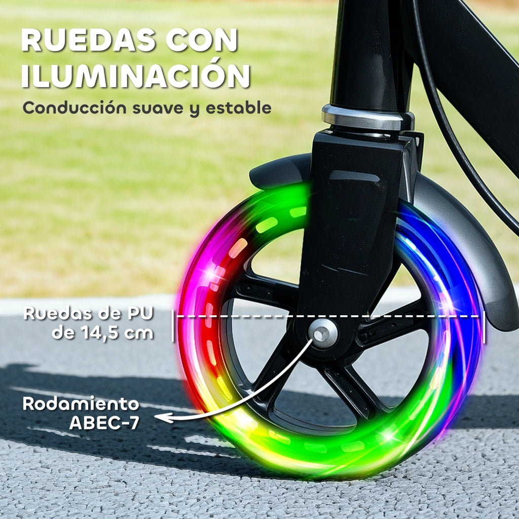 Patinete Pieghevole per Bambini ¨C Zephmum ¨C Nero con Luci LED