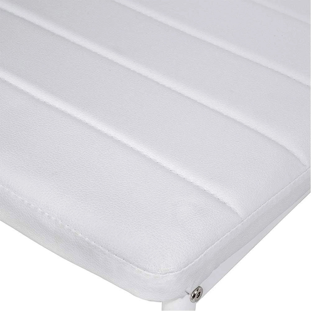 Set 4 Sedie Moderne sala Pranzo Salotto Cucina Seduta Imbottita Ecopelle Bianco
