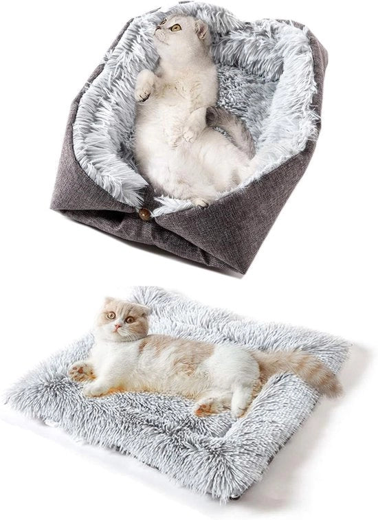 Doppio uso - Asciugamano per gatti - Plush - Lavabile - Soffice - Adatto per piccoli/grandi cani - 61x51 cm - Accessorio per animali domestici