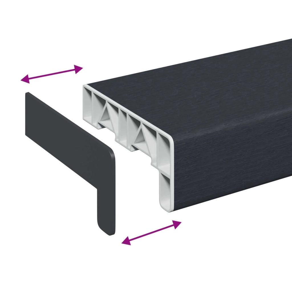 Soglia della Finestra Antracite con Venature del Legno PVC CFW3674100