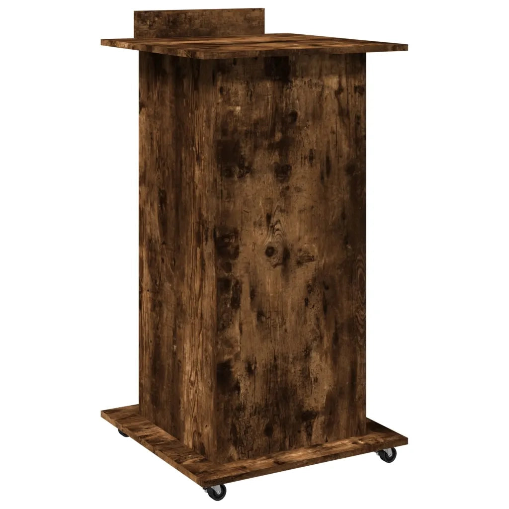 Leggio con Ruote e Cassetto Rovere Fumo 55x55x107cm Multistrato CFW4487663