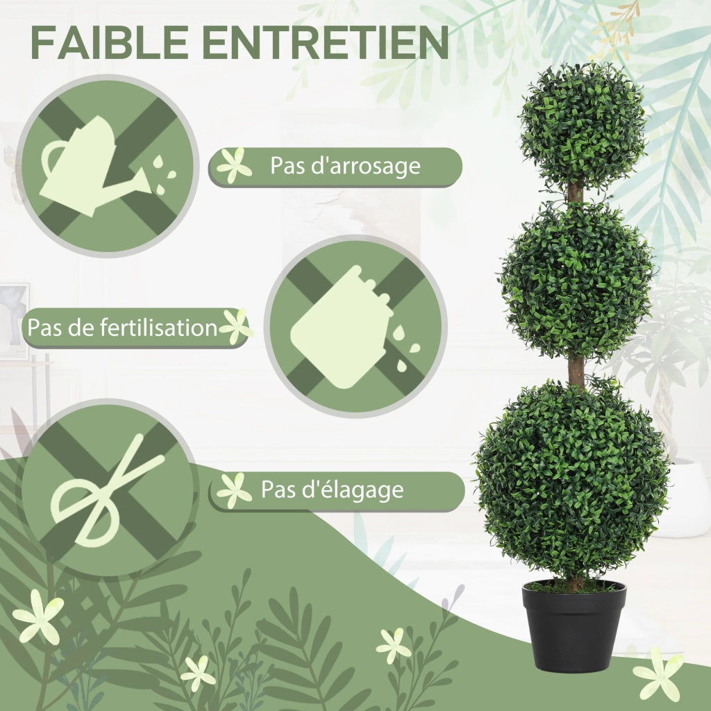 Albero Artificiale Topiaria Buxus ¨C zephmum ¨C Verde 101.6 cm con Vaso