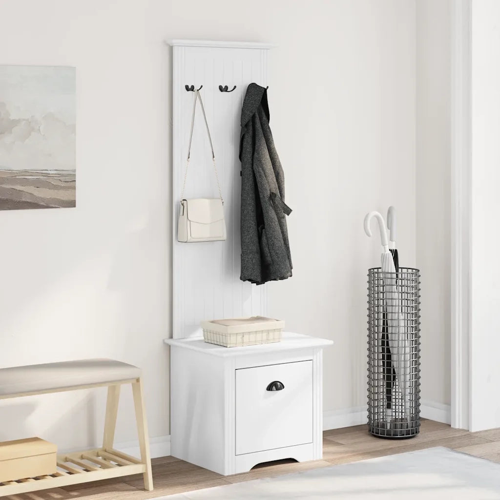 vidaXL Mobiletto da Ingresso con Ganci BODO Bianco 50x40x157 cm