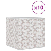 Scatole Portaoggetti 10 pz Crema 32x32x32cm Tessuto non Tessuto CFW4522351