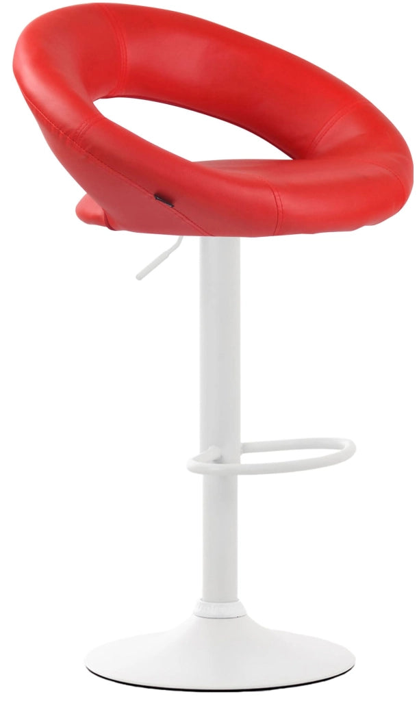Set di 2 sgabelli da bar Olinda in finta pelle rosso,bianco