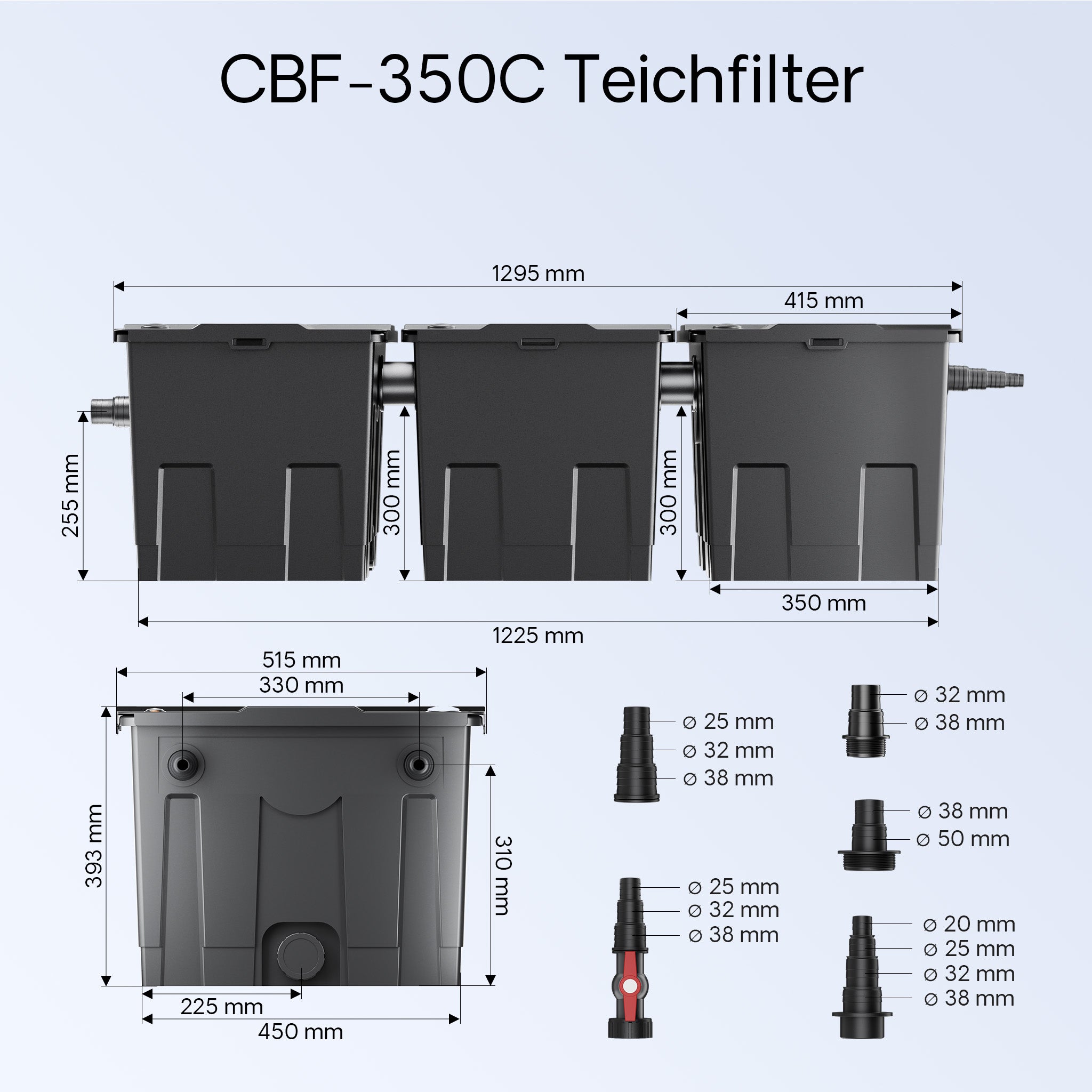 set per laghetti filtro 90000l chiarificatore 36W pompa NEO10000 80W
