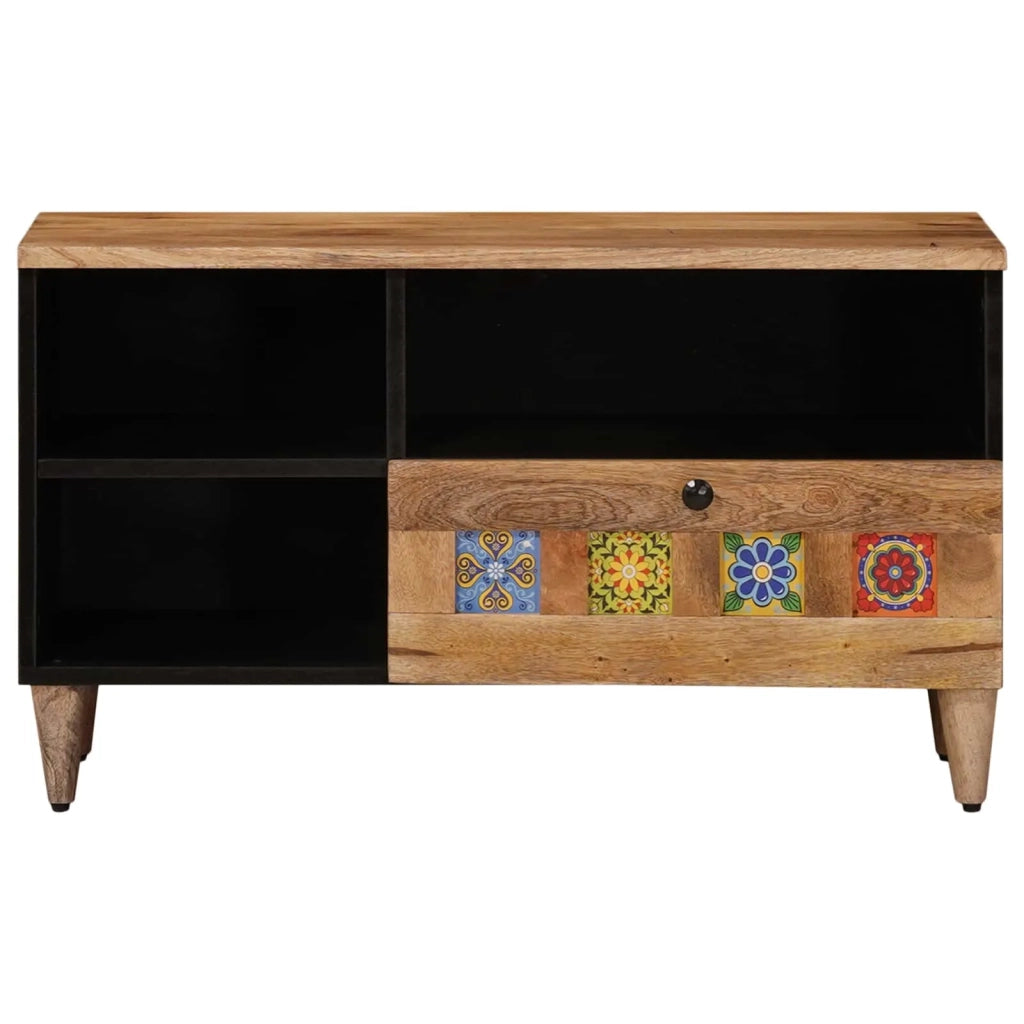 Mobile TV | Armadietto TV | Mobile Porta TV Naturale 80 x 33 x 46 cm Legno di mango massello