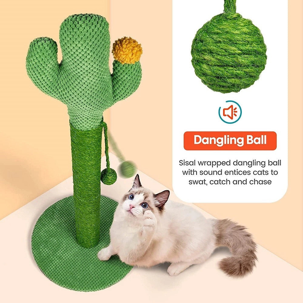 Trade Shop - Tiragraffi Cactus 40 X 70 Cm Colonne Albero Per Gatti Palo In Naturali Sisal -