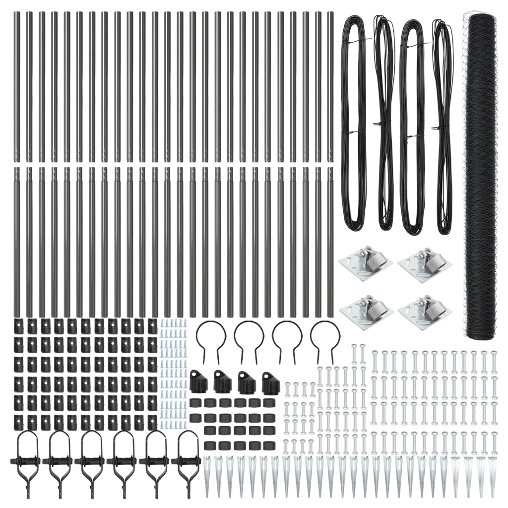 Recinzione Esagonale  Grigio 1.6x50 m Acciaio