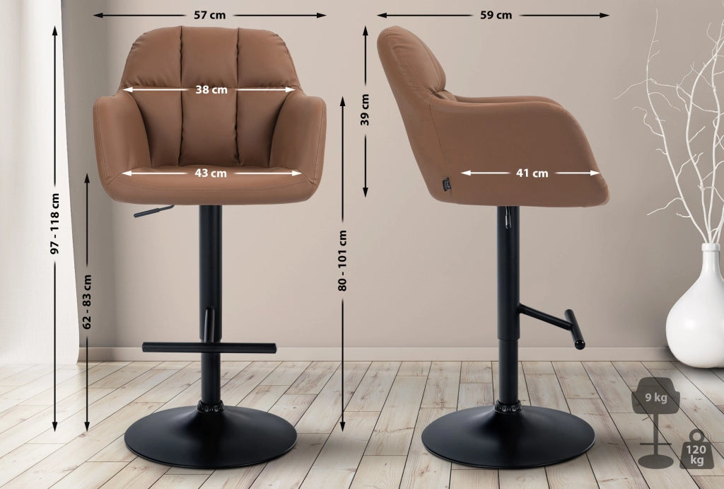 Barhocker Natoma Kunstleder schwarz