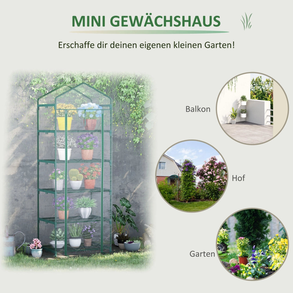 Serra da giardino con porte a rulli e scaffali ¨C Zephmum ¨C 69x49x193 cm