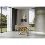 Tavolo allungabile 90x120/380 cm Volantis Evolution telaio Oro - Quercia Natura