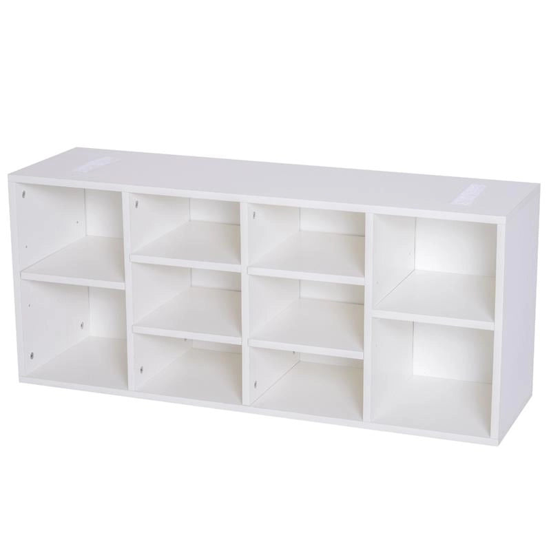 PANCHINA SCARPIERA CON RIPIANI REGOLABILI 104X30X48 CM IN LEGNO BIANCO E GRIGIO